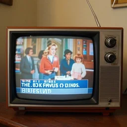 a old tv displaying some news from the 7 0 s