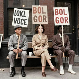 a sit down protest 1 9 6 0's, uniform, pop art