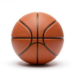 sleek basketball, 8k product photo, isolated on a pure white background, centered, entire object in frame, sharp focus, soft studio lighting