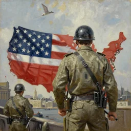 United States invasion of London, oil painting, highly detailed