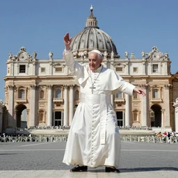 Pope Francis break dancing in St.Peter’s Square, photography