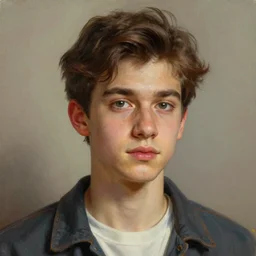A beautiful portrait of young man, digital art by Ross Tran, vibrant color scheme, highly detailed, in the style of romanticism, fine Art, high detail, great lighting, 8k resolution, masterpiece, concept art, illustration, clear eyes, soft lighting, soft details, painting oil on canvas, octane render, HDR, trending on artstation, 4k, 8k, HD