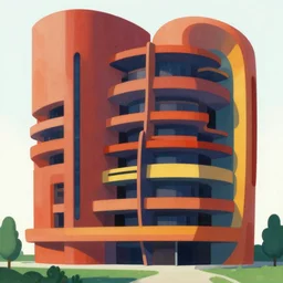 architecture in the style of yuichi yokoyama and archigram, heavy, rich, smooth, 4 k, colored, flat