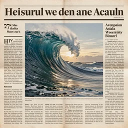 an old newspaper article about a beautiful wave