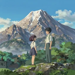 Mt Sinai, artwork by makoto shinkai, wallpaper, high quality, 8k resolution