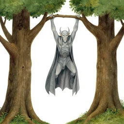 sauron from lord of the rings hanging from trees in the style of goodnight moon by margaret wise brown
