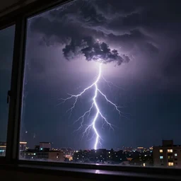 tornado storm with lightning inside glass dramatic light