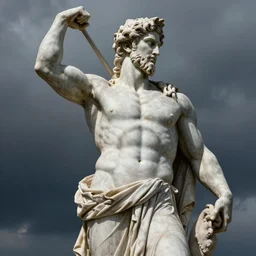Squidward as a greek muscular statue, photography