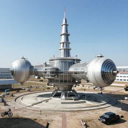 beautiful photograph of a communist space settlement