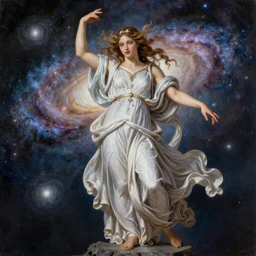 Goddess of galaxy painting by Michelangelo