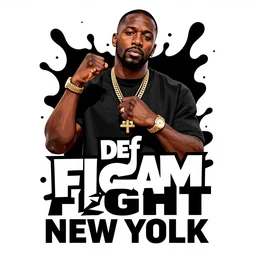 poster, splash art, method man in def jam fight for new york, graphic style by shepard fairey