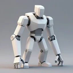 low poly man cyberpunk, implants, limbs