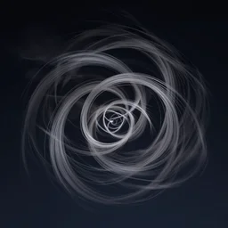 twisted universes, cut into thin ribbons, unravel in strong winds across a dark night sky, unreal engine