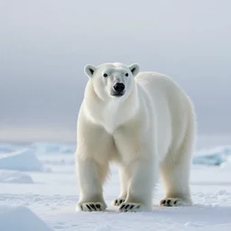 a highly detailed cinematic photograph of a polar bear on the north pole in the mist, ultra realistic, depth, beautiful lighting, by annie leibovitz, hasselblad, 1 0 0 mm, bokeh, photorealistic, hyperrealistic, octane, masterpiece