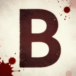 category b film poster with huge trace of a shots in centre, seamless texture, several blood splatter on the sides, focus render, grainy tape, distortion, few details, illustrations, vhs effect, artstation