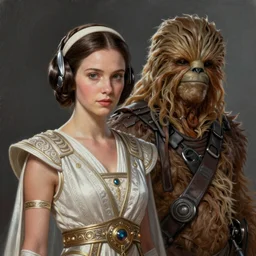 Princess Leia and jabba the hutt, starwars character art, realistic digital painting, fantasy art, sci-fi,  digital painting, character portrait, intricate ornamentation, by Paolo Eleuteri Serpieri, Artstation Trending, Paolo Eleuteri Serpieri