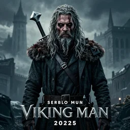 movie poster for the horror film Viking man (2025),