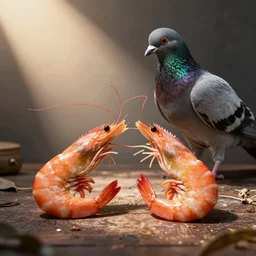 shrimp vs pigeon, street fighter style