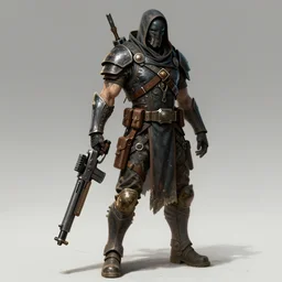 full body concept art of a Gun Cultist in the style of in the style of fallout/metro: 2033/mad-max trending on artstation deviantart Pinterest detailed High Resolution HD 8k
