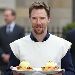 benedict cumberbatch wearing an eggs benedict costume