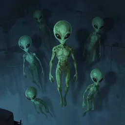 aliens floating through my wall at night coming to abduct me, artstation, cgsociety