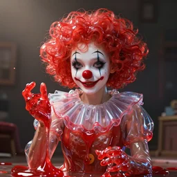 clown girl made of red slime, cartoon, transparent, behance hd artstation by jesper ejsing by rhads, makoto shinkai and lois van baarle, ilya kuvshinov, ossdraws