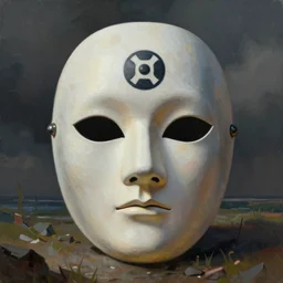 mask with a symbol for a society secret, nuclear, concept art by jama jurabaev, extremely detailed, brush hard, artstation, jama jurabaev, sparths, andree wallin, edvige faini, balaskas