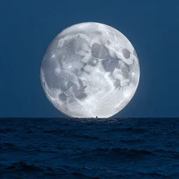 the moon in the the sea with tears