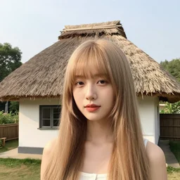 a thatched roof cottage that looks like sia's wig