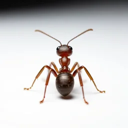 adorable ant, studio photography, full body, isolated on a pure white background, centered, entire subject in frame, sharp focus, soft studio lighting