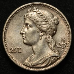 ancient coin texture with giorno giovanna's portrait