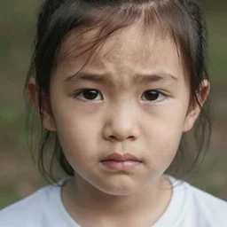 detailed photo of a young girl around 2 0 yo, looking into the camera, looking depressed.