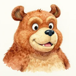 water color on paper, freddy fazbear portrait, highly detailed, artstation, masterpiece, award - winning,