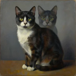 surrealist painting of a cat
