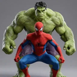 spiderman as the hulk, photorealistic, cinematic lighting, in the style of playstation 5, highly detailed, smooth, sharp focus, art by artgerm