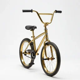 brass unicycle, professional product shot, isolated on a pure white background, centered, entire object in frame, sharp focus, soft studio lighting