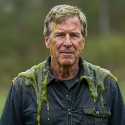 jeb bush covered in slime, realistic render