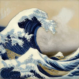oil painting by rembrandt, the great wave