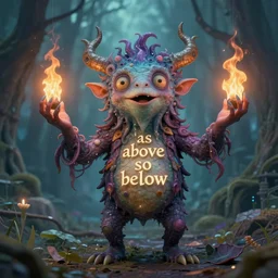 whimsical freaky creature sings a unique canto about \'as above so below\' being ignited by the spirit of Haeckel and Robert Fludd, breakthrough is iminent, glory be to the magic within