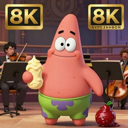 Patrick Star plays mayonnaise and horseradish in London Symphonic Orchestra, 8K,