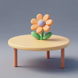 a table octane with a flower 3D Cinema 4D Blender Blender Cinema 4D