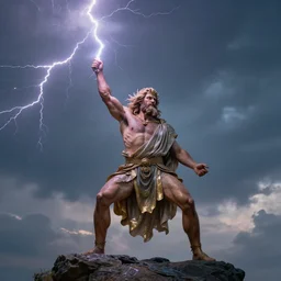 zeus throwing lightning bolts