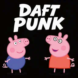 Daft Punk album cover but its Pepa Pig