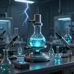 biopunk laboratory with glowing liquid professional digital art, intricate details, moody lightning, rendered in unreal engine, full details, octane render, rendered in maya, cgsociety, trending on artstation