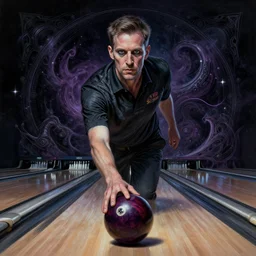 portrait of an american professional bowler, male, cosmic horror, elegant intricate digital painting artstation concept art by mark brooks and brad kunkle extreme detailed