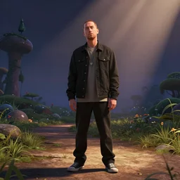 still of Eminem in the Pixar Movie Pixie dreams directed by John Lasseter, cinematic shot, parody movie bloopers
