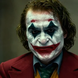 Film still close-up shot of Vince McMahon as The Joker from the movie The Dark Knight