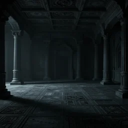 a complex 3 d render of an empty liminal space, eerie and unsettling, dramatic lighting, smooth, sharp focus, dof, detailed, intricate, octane render