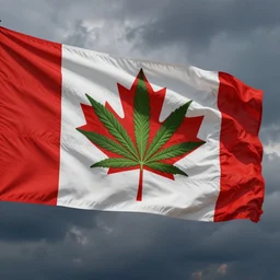 Marijuana Country Flag in the style of the Canadian Flag