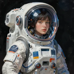 Amanda Shen in a futuristic spacesut highly detailed digital painting artstation concept art by artgerm and greg rutkowsi